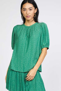 Leaf Green Silk Blouse