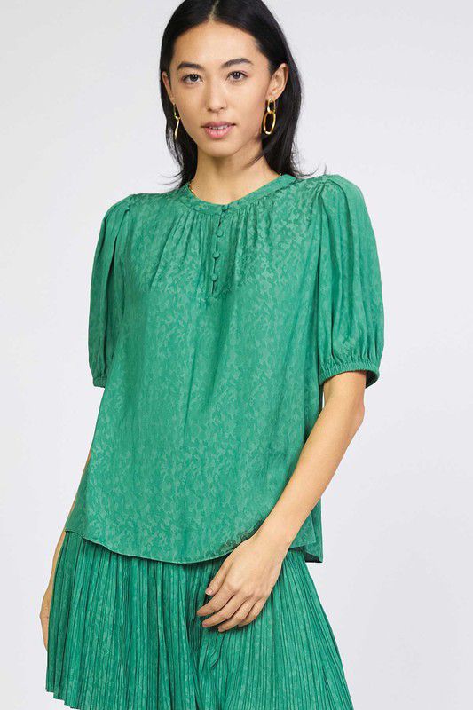 Leaf Green Silk Blouse