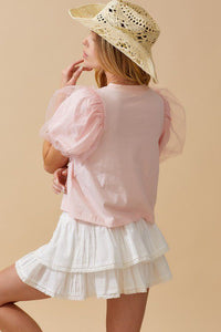 Tulle Princess Tee in Rose