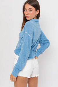 Denim Sweater Button Down