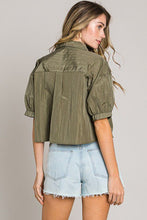 Load image into Gallery viewer, Nylon Olive Puff Shirt
