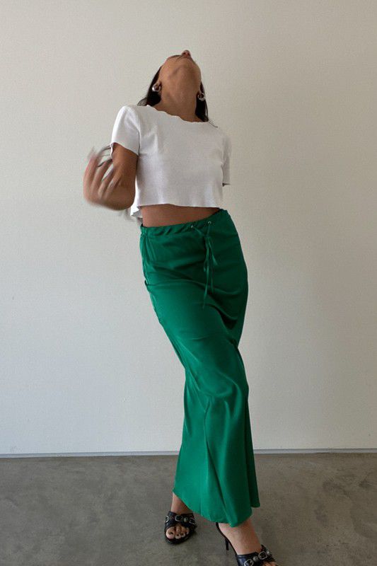 Kelly Green Slip Maxi Skirt