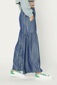 Tiered Chambray Pants