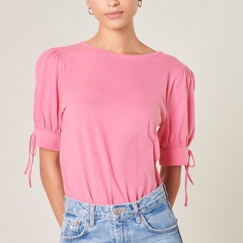 Tie Up Tee In Pink