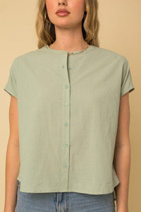 Mandarin Shirt in Sage