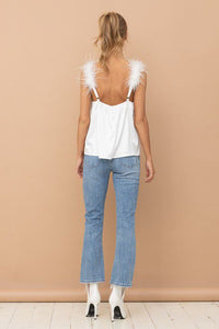 White Feather Silky Cami