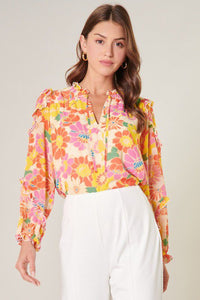 Floral Bellini Ruffle Blouse