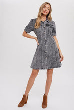 Load image into Gallery viewer, Black Denim A Line Dress
