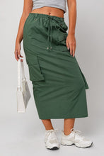 Load image into Gallery viewer, Off Duty Olive Cargo Skirt
