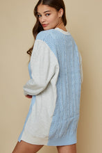 Load image into Gallery viewer, CableKnit Mix Sweatertshirt Dress
