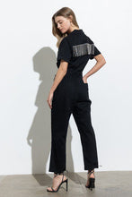 Load image into Gallery viewer, Black Fringe Bling Jumpsuit
