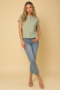 Mandarin Shirt in Sage