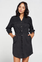 Load image into Gallery viewer, Classic Tencel Shirtdress in Black
