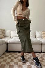 Load image into Gallery viewer, The Olive Cargo Skirt
