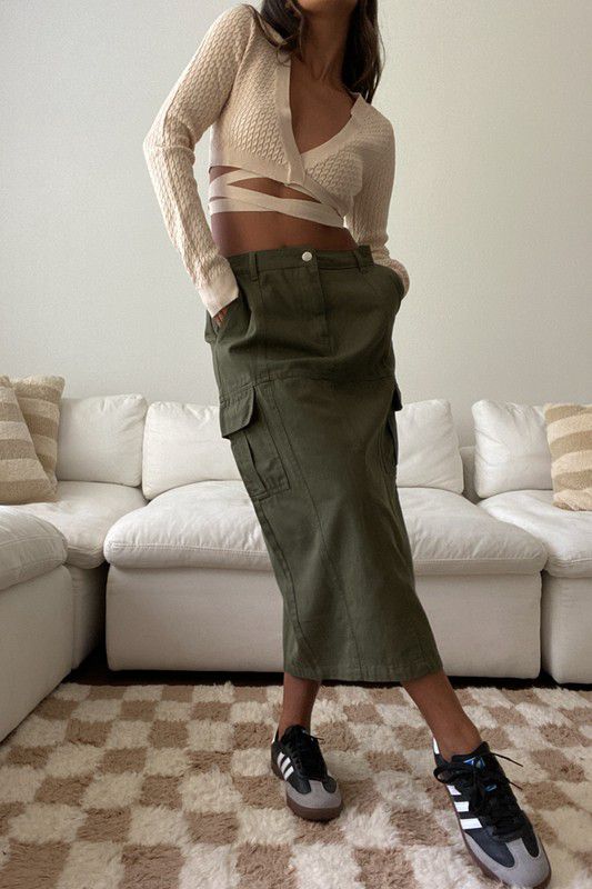 The Olive Cargo Skirt