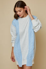 Load image into Gallery viewer, CableKnit Mix Sweatertshirt Dress
