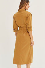 Load image into Gallery viewer, Camel Utility Midi Dress
