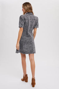 Black Denim A Line Dress