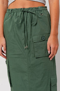 Off Duty Olive Cargo Skirt