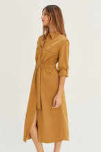 Load image into Gallery viewer, Camel Utility Midi Dress
